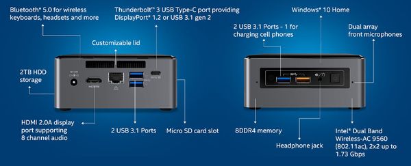 Mini PC Intel NUC cu procesor i3-8109U